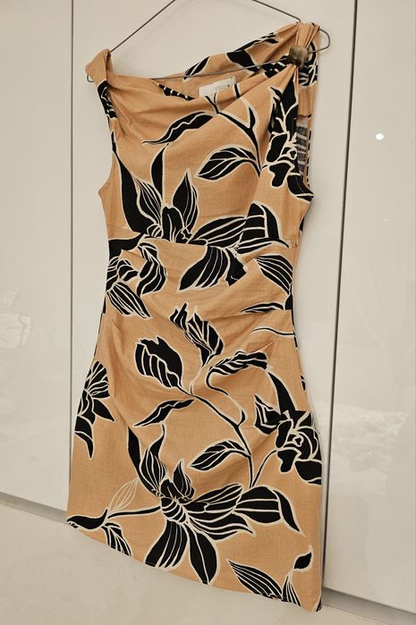 ZARA Linen Dress рокля лен M