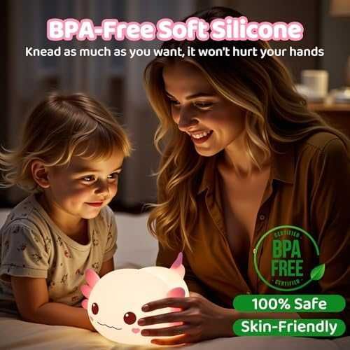 Нова Детска лампа аксолотъл – мека, презареждаща, декоративна за стая