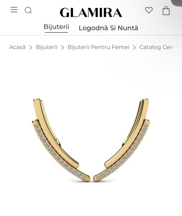 Cercei Glamira aur 750 cu diamante vvs