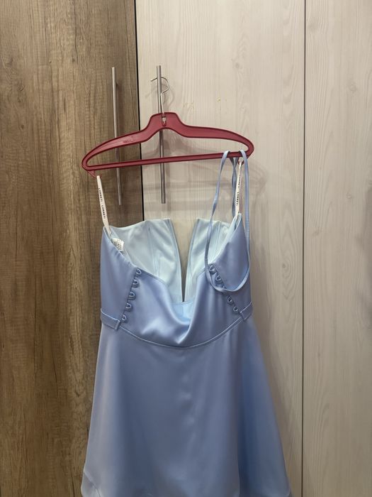 Луксозен сет LORRETI – рокля + колан с пера + choker (като нови)