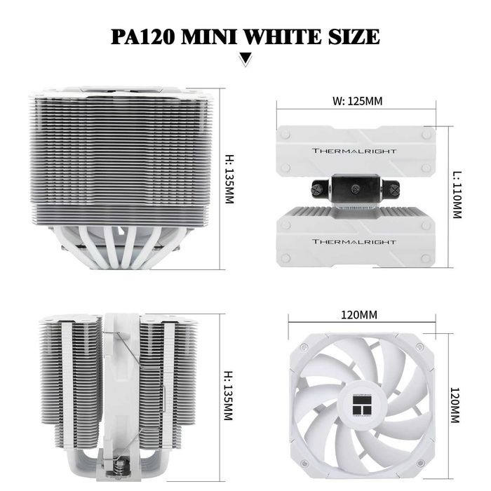 Cooler procesor CPU Aer PC Desktop Thermalright Peerless Assassin 120 MINI Cooler CPU 6 conducte două turnuri ventilatoare TL-D12W PWM Intel AMD