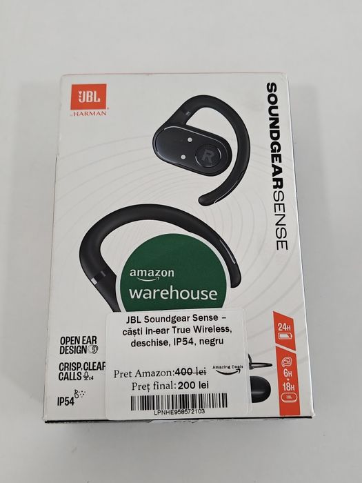 JBL SoundGear Sense in-ear True Wireless IP54
