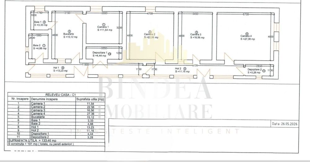 Casa individuala 4 camere- 133mp utili, teren 1052mp