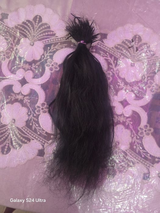 Естественгые Волосы чёрные капсулах 60 см  200 гр