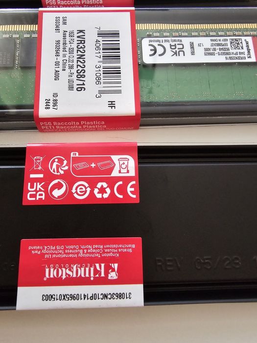 Kingston 16GB,DDR4 PC3200, CL22 288, UDIMM