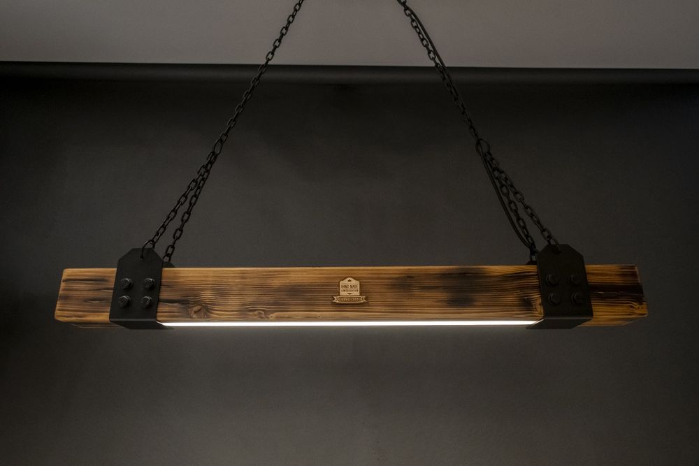 Рустик лампа от естествено дърво