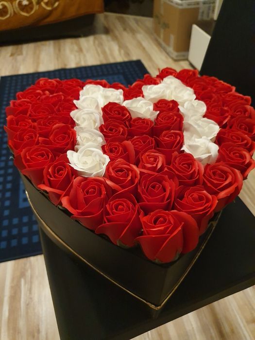 Inima din trandafiri sapun cu litera M