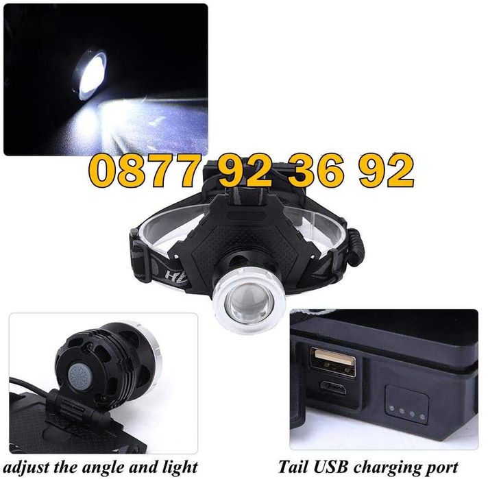 ПРОМОЦИЯ! LED челник, фенер за глава, прожектор, модел: P70