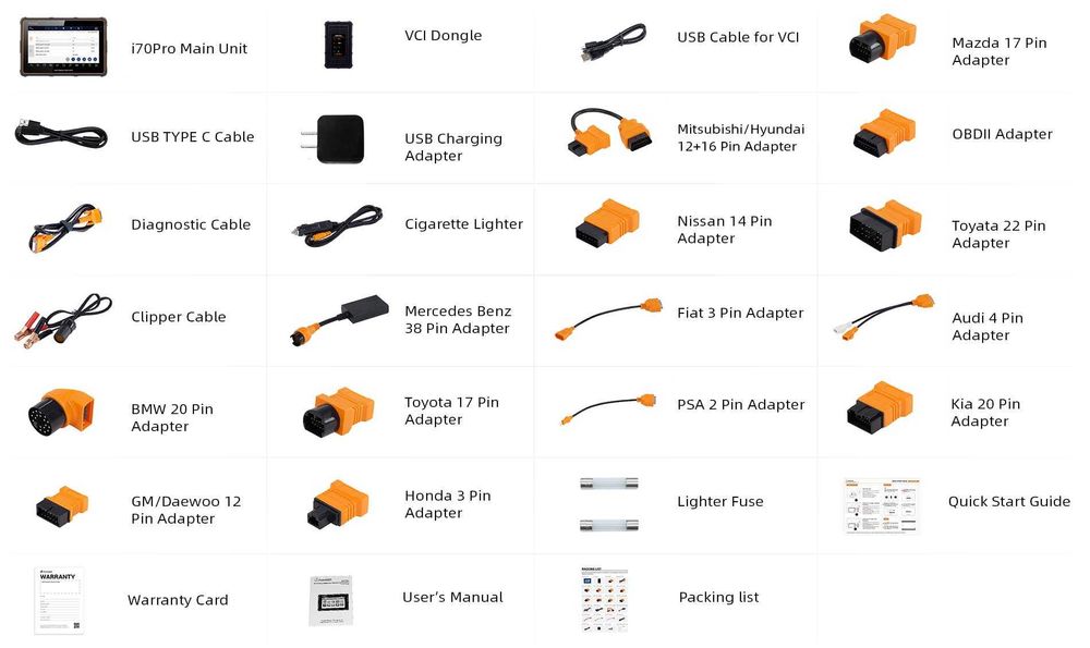 Профессиональный мультимарочный сканер Foxwell i70Pro