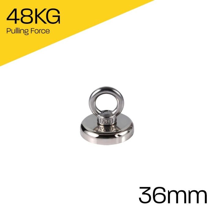 36mm 45кг. МАГНИТ с халка (кука), за риболов, неодимов N52, magnit