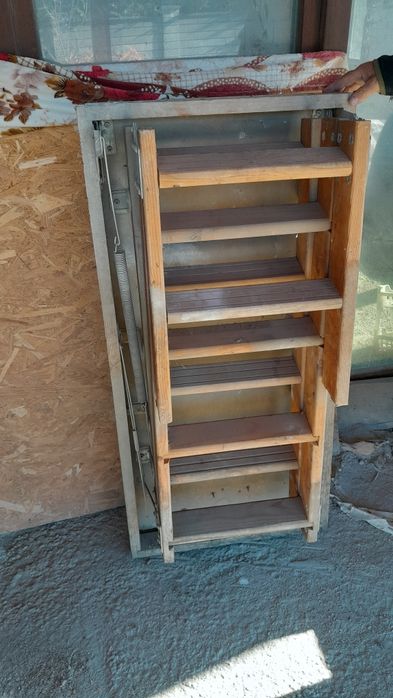 Scara pentru pod sau mansarda din lemn+pal retractabila 80x110x280