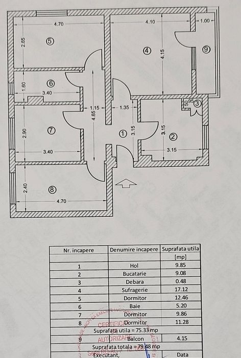 Direct proprietar Apartament 4 camere – aproape de centru,într-o zonă