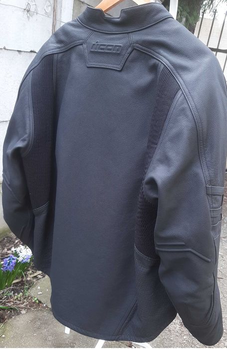 Geacă moto, din piele, marimea 2XL, ICON Motorhead 2
