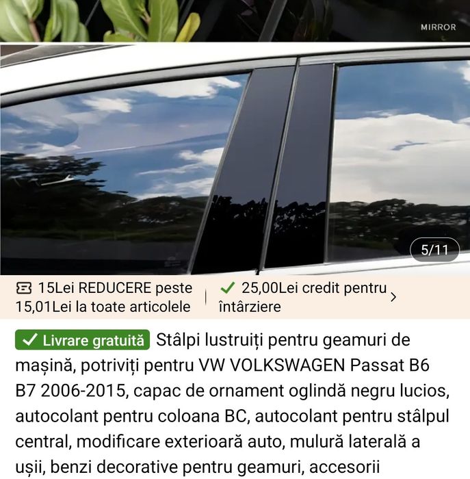 Folie protecție stâlpi auto