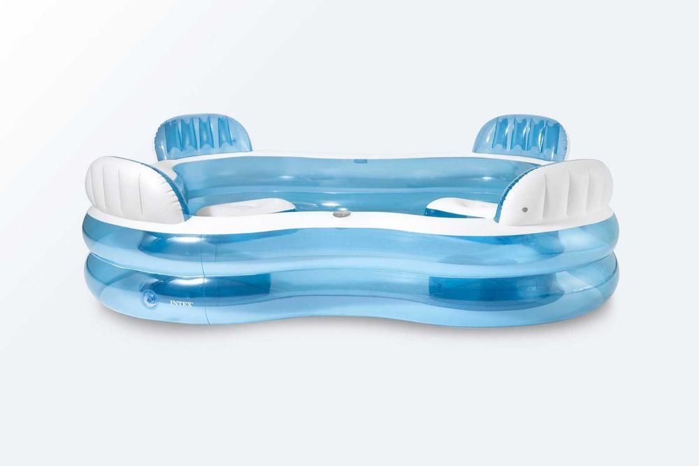 Топ цена! Надуваем семеен басейн Intex 56475NP 229x229x66 см с 4 седалки и облегалки!