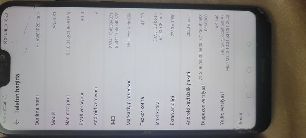 Huawei P20 lite 64\4