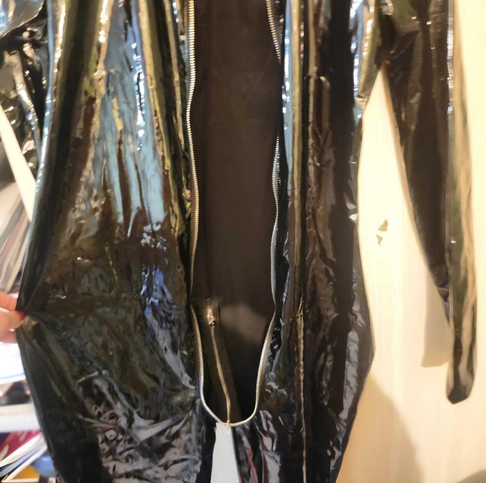 Чисто нов лъскав лачен латексов костюм / гащеризон PVC, размер 2XL XXL