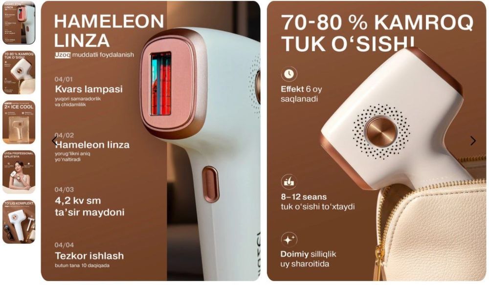 Depilazer pro Ipl fotoepilyator 9 darajali