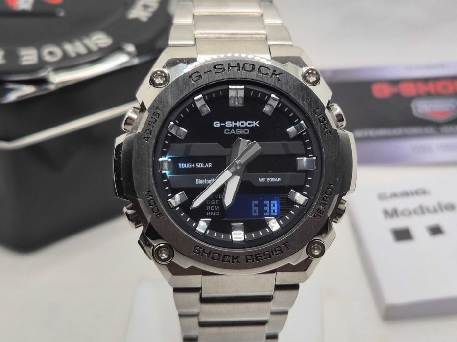 Ceas Sport Barbati Casio g shock GST B600 SILVER FULL METAL, Nou, Garantie 2 ani
