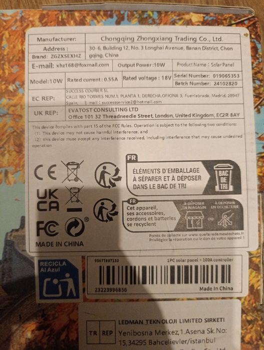 Panou solar portabil 10W