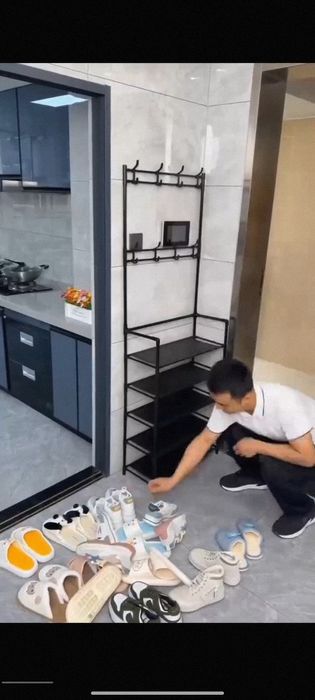 Pol kiyim ilgichi, poyabzal uchun tokcha bilan, 5 qavatli 80x29x172 sm