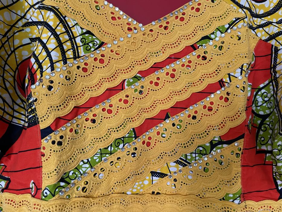 2бр пъстри африкански бохо топ блузи wax print L