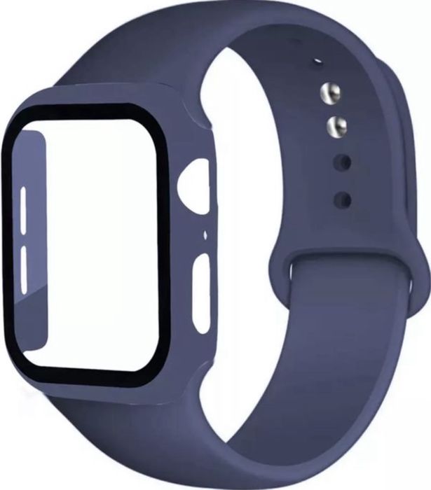 Bumper Curea Silicon + Husa cu Geam Incarcator Ceas Apple Watch
