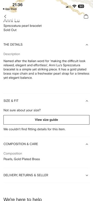 Гривна с позлата и естествени  перли
