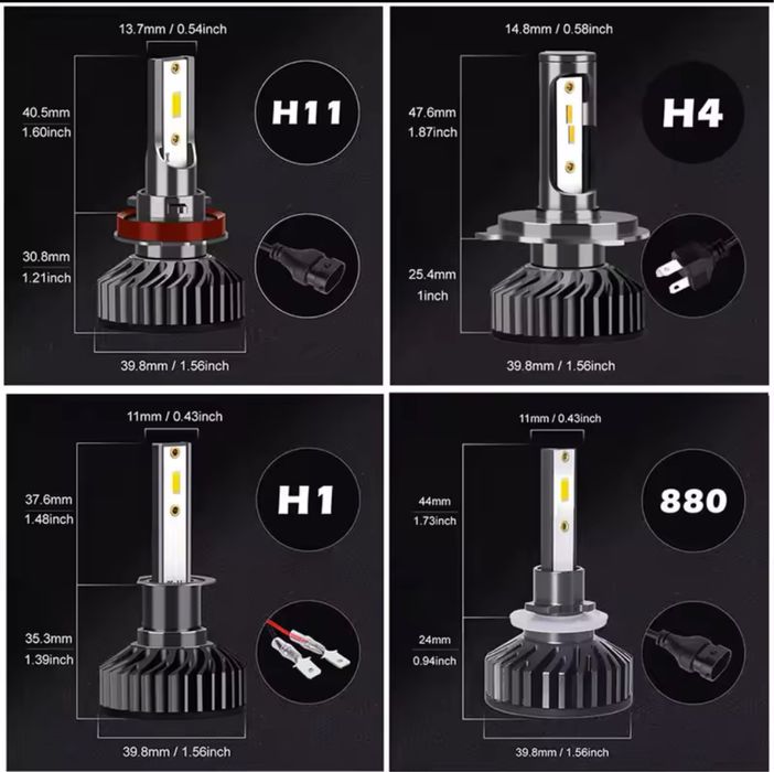 Becuri led noi de calitate H7 H1 H4 H8 H9 H11 D1S D2S D3S