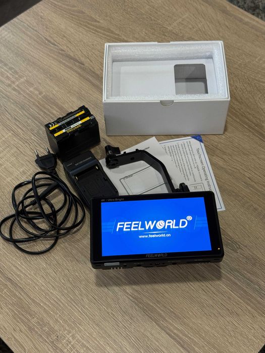 Monitor FeelWorld LUT6 6 Inch HDR/3D LUT 2600nits 4K HDMI + incarcator + baterii Patona
