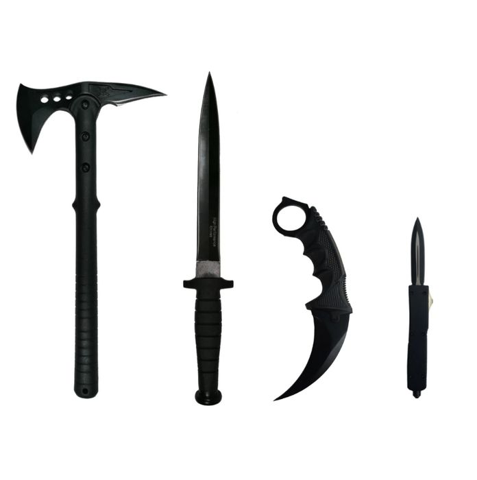 Set 4 Cutite, Topor, Baioneta, Cutit comando,Cutit deschidere automata