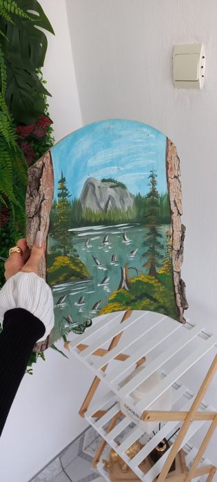 Pictura pe lemn in acril