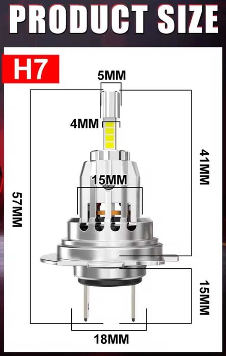 Mini H7 LED / мини ЛЕД диодни 360 крушки, canbus,вентилатор,6500K,130W