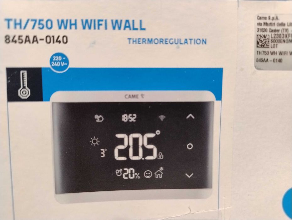 Wifi термостат CAME TH/750 WH WIFI WALL 845AA-0140 Amazon Alexa