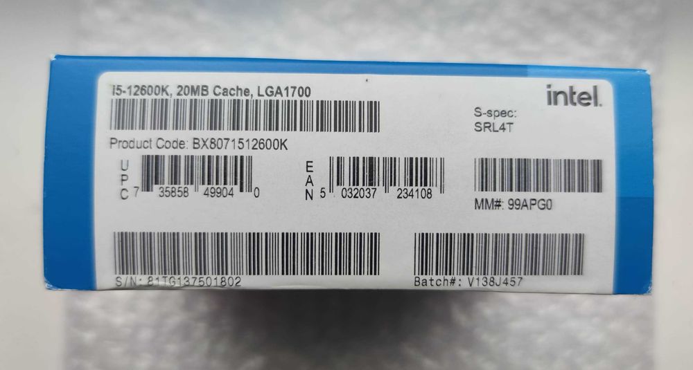 Процесор Intel Core i5-12600К BOX