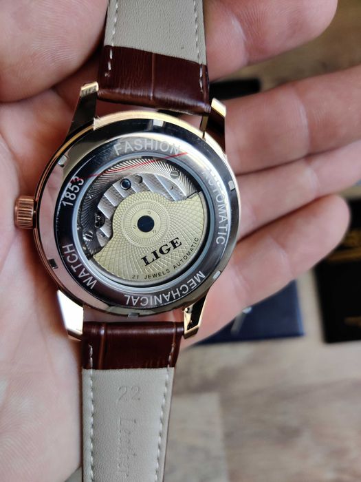 Ceas mecanic automatic Lige Tourbillon  Black