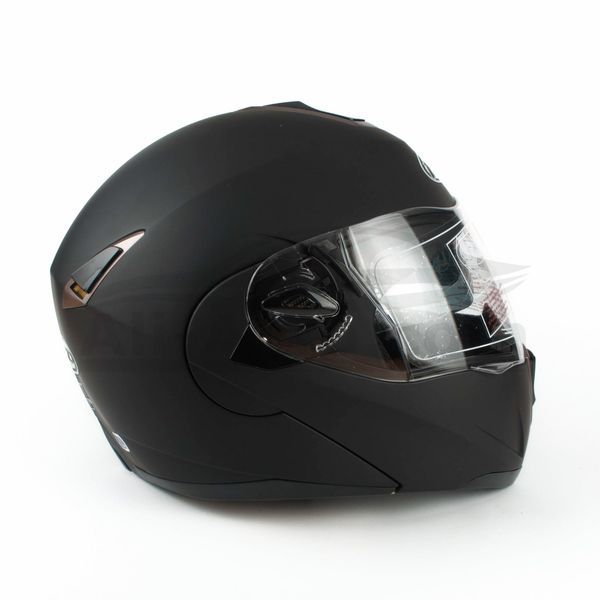 Модуларна каска hd a16 matt-black + вградени тъмни очила