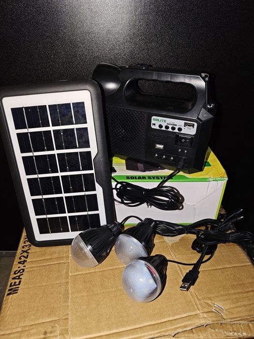Kit Solar Portabil, Panou solar, USB, Bluetooth, Radio,Incarcare tel!