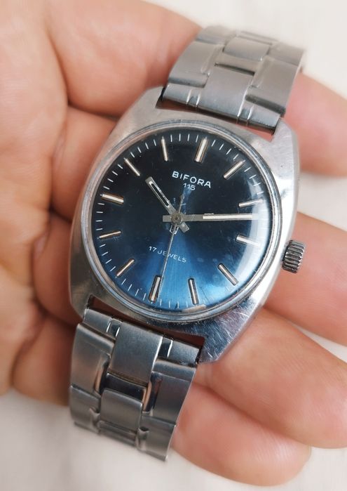 Ceas bărbătesc vintage Bifora mecanic 17 bijuterii,l fabricat în Elvei