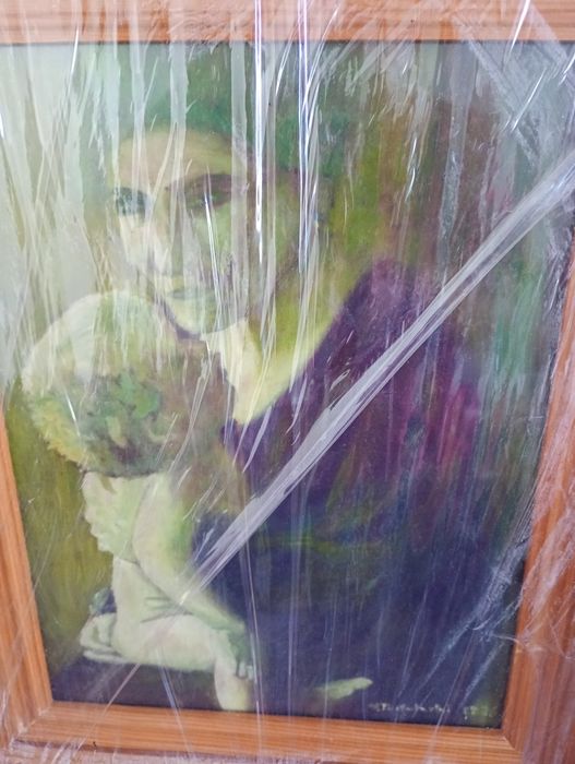 Tablou ""Bătrâna cu pruncul"" de Postolachi