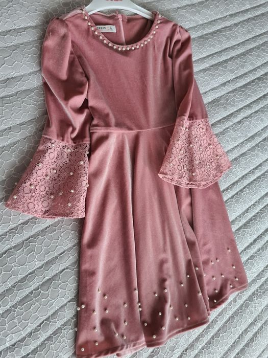 Детска рокля  с перли