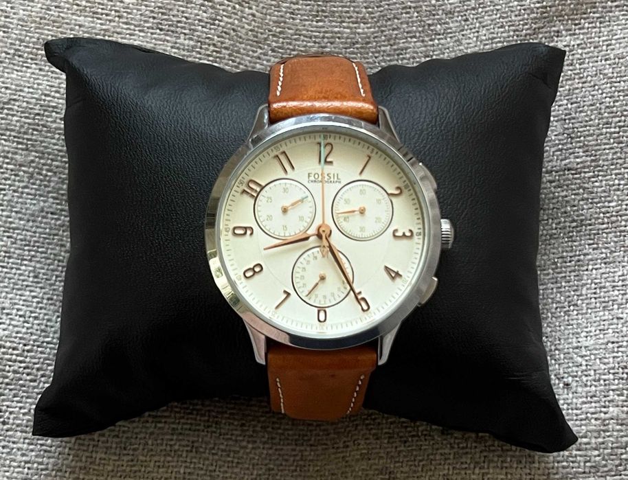 Ceas Fossil Abilene CH3014 cronograf dama otel inox piele