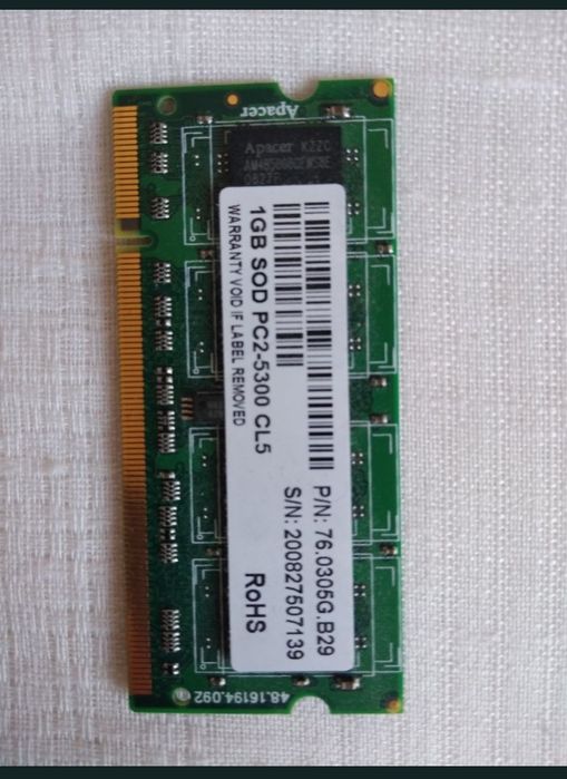 Placi RAM de 1Gb pentru Laptopuri in stare perfecte de functionare.
