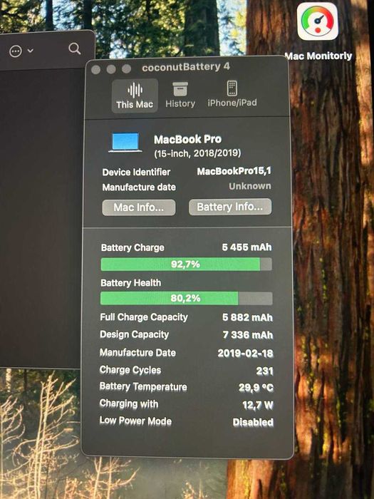 Продавам MacBook Pro 15" (2018), 512 GB, 16RAM