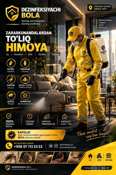 dezinfeksiyachi klopa uchun xizmat