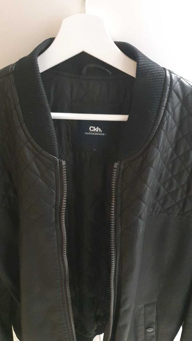 Geaca de piele negru, marimea L