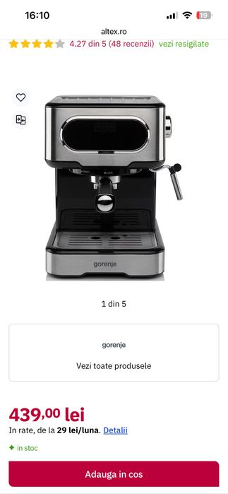 Espresor manual Gorenje