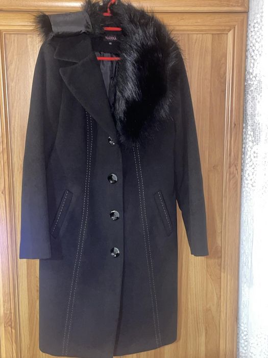 Palton din stofă, negru