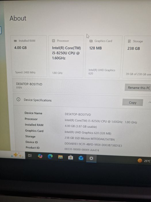 Vand Laptop Lenovo Ideapad 320s 14ikb, I5 gen 8