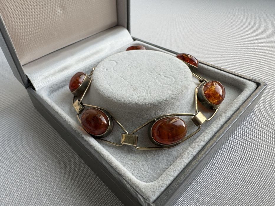 Bratara din argint si chihlimbar